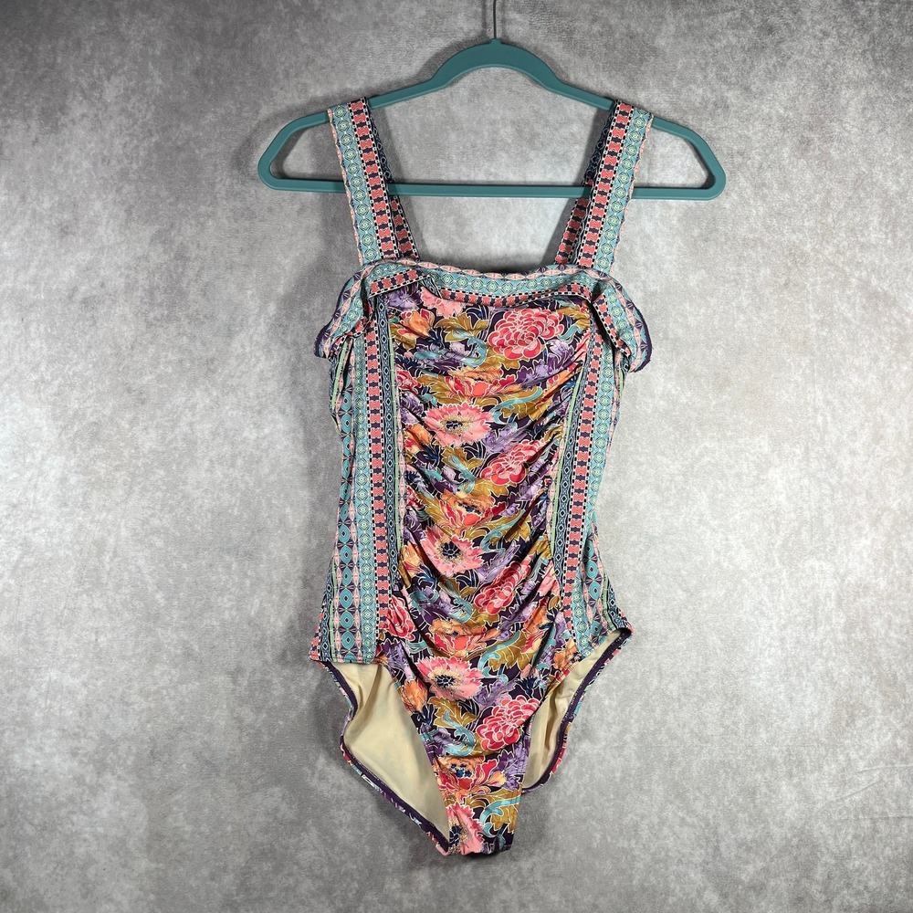 Sundance Akari One Piece Swimsuit Women Small Multicolor Floral Sleeveless Beach